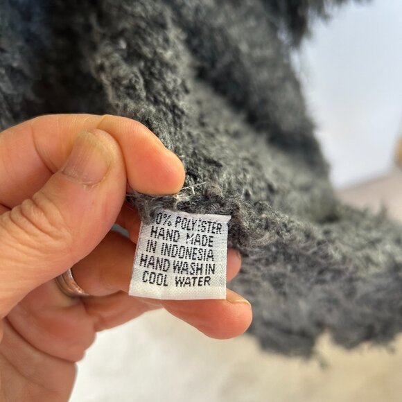 Long, open grey heather cardigan with fringe - Picture 6 of 9